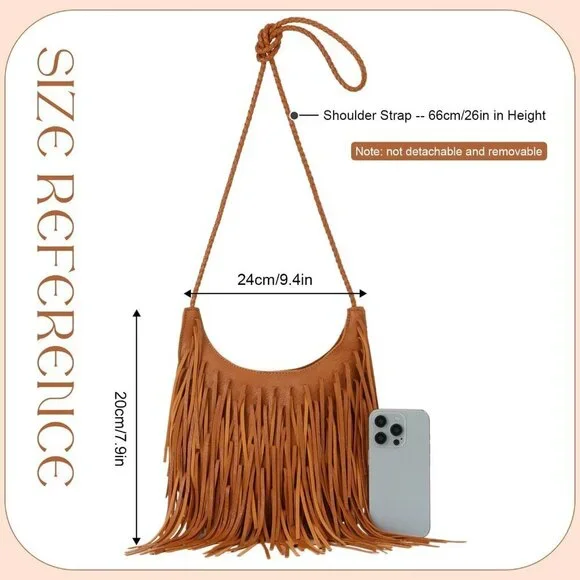 Brand New Bag  11x11 Brown Fringe Western Purse - Picture 4 of 6